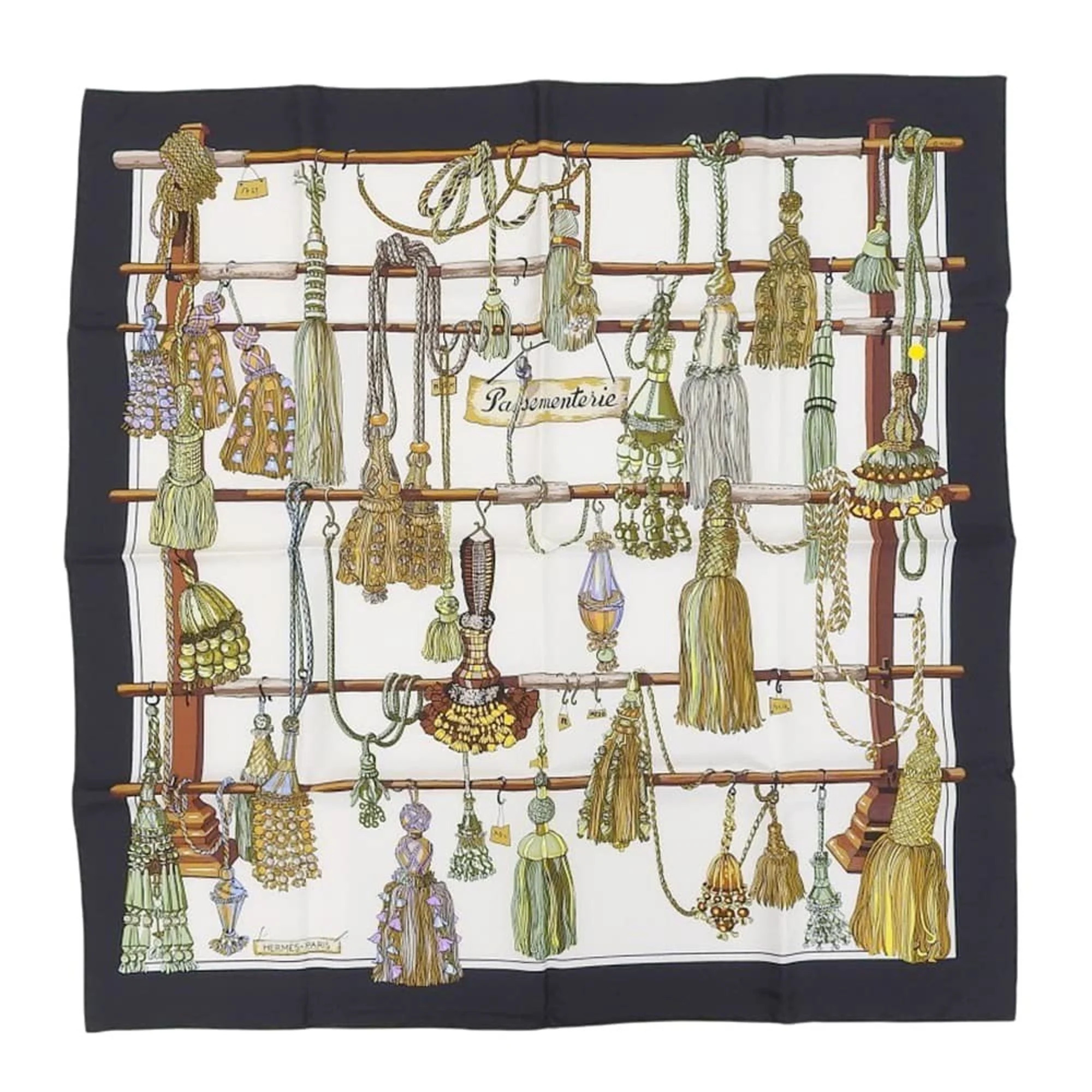 Hermes Authentic Black Silk Scarf Hermes Authentic Black Silk Scarf